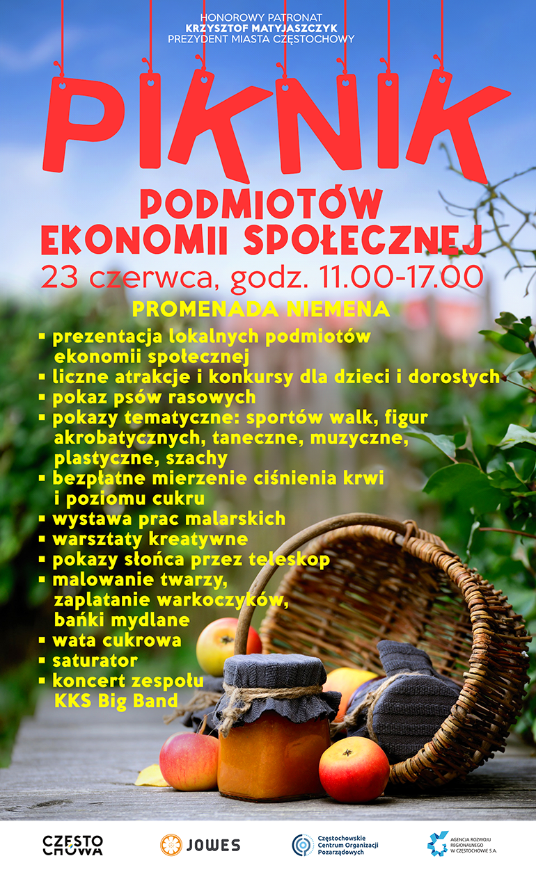 Zaproszenie na Piknik Ekonomii Społecznej w Częstochowie